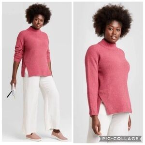 NWT A New Day Dusty Rose Oversized Waffle knit sweater Women’s size medium
